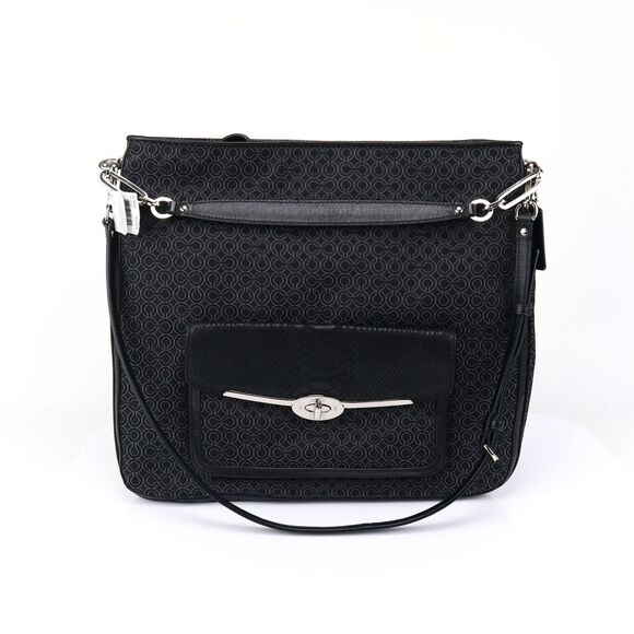 NWT Coach Turnlock Two Way Hobo Shoulder Bag Black - Picture 4 of 12